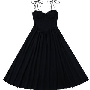 Fashion Brand Company FBC Black French Cup Linen Dress 1X Like New